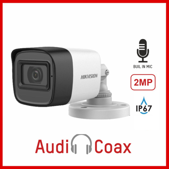 HIKVISION DS-2CE16D0T-ITFS Влагоустойчива 2 Mpx камера за видеонаблюдение (4 in 1) с вграден микрофон HIKVISION DS-2CE16D0T-ITFS Влагоустойчива 2 Mpx камера за видеонаблюдение (4 in 1) с вграден микрофон