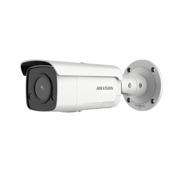 HIKVISION DS-2CD2T46G2-ISU/SL(C) 4 MP корпусна AcuSense IP камера за видеонаблюдение с двупосочно аудио и двуцветна строб светлина за предупреждение на натрапници