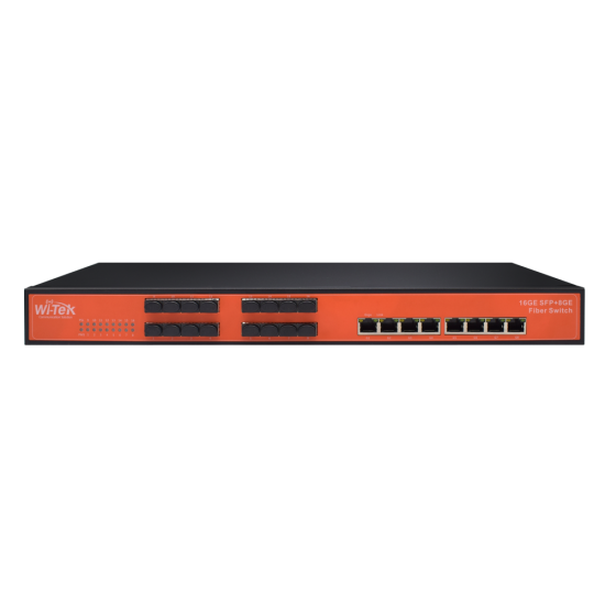 WI-SG324F 24-портов мрежов комутатор 16 х 10/100/1000Mbps SFP оптични порта + 8 x 10/100/1000Mbps Uplink порта WI-SG324F 24-портов мрежов комутатор 16 х 10/100/1000Mbps SFP оптични порта + 8 x 10/100/1000Mbps Uplink порта