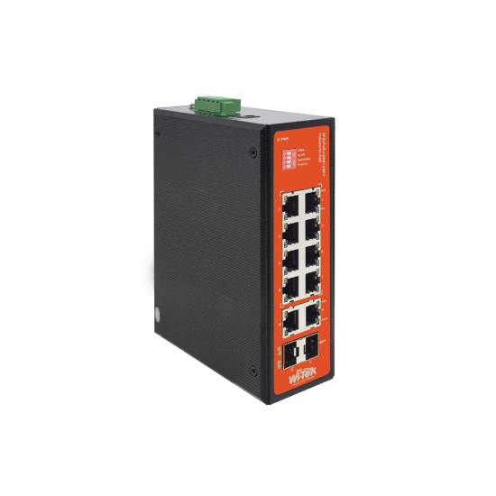 WI-PS212GF-I 12-портов индустриален PoE мрежов комутатор WI-PS212GF-I 12-портов индустриален PoE мрежов комутатор